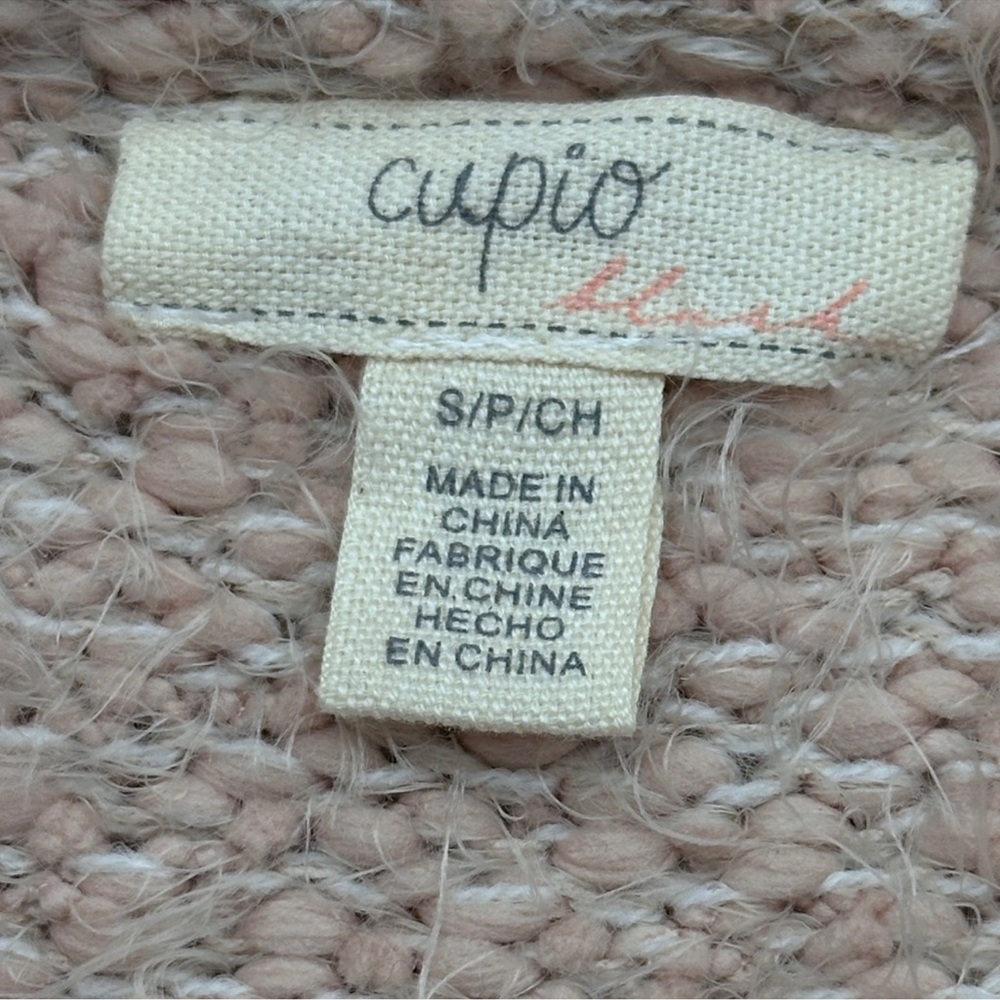 Cupio Pink & White Ombre Cardigan Sweater Womens Open Front size Small (A33) - Picture 3 of 6